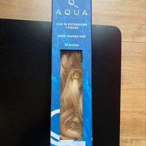 AQUA Clip in Extensions 5 Pieces 100% Human Hair 20”  Color #18/22 Balayage
